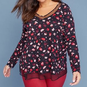 Lane Bryant Mesh-Insert Swing Tee NWT sz 22/24
